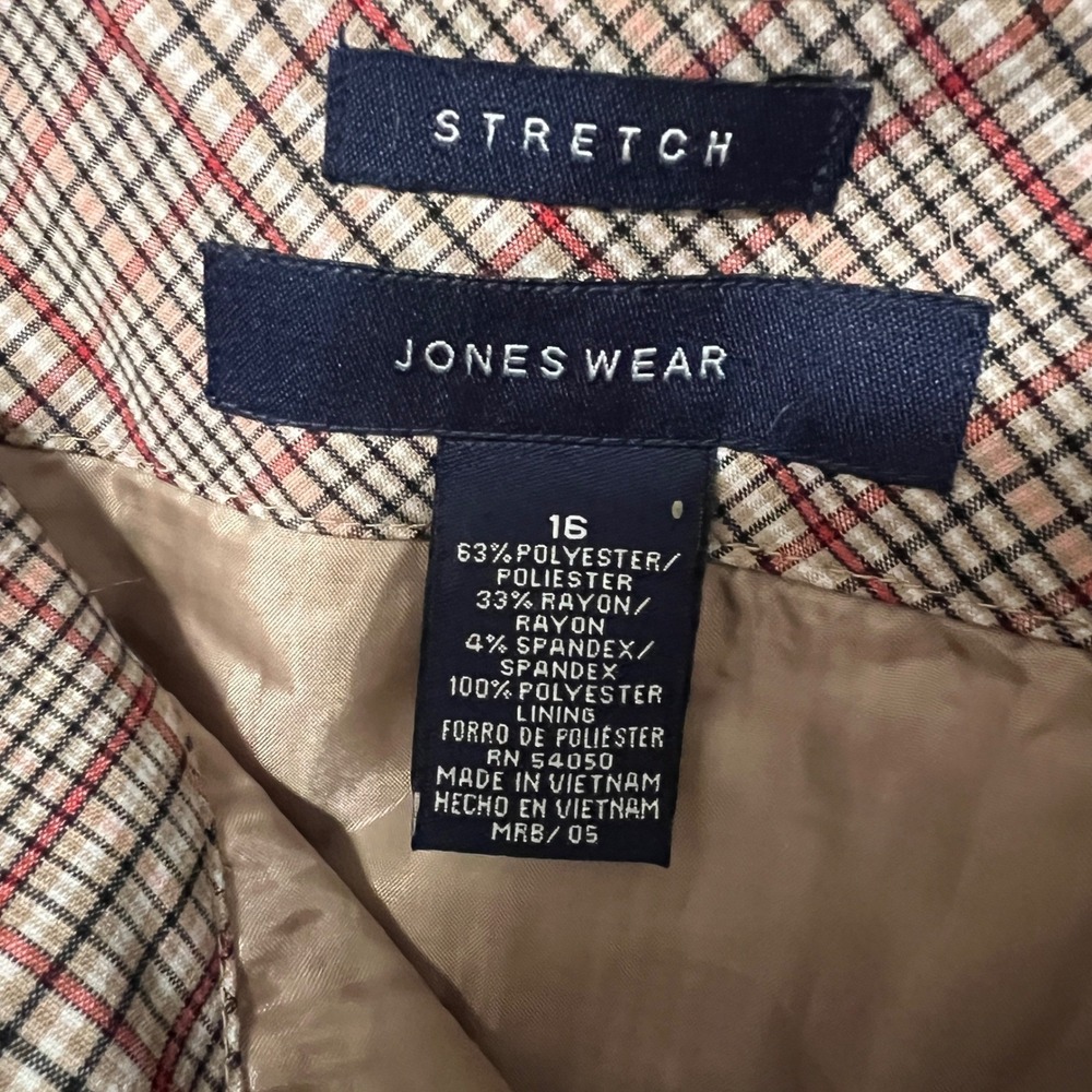 Jones Wear Plaid Pencil Skirt Stretch Classic Office Wear Academia Plus Size 16 - Picture 6 of 7